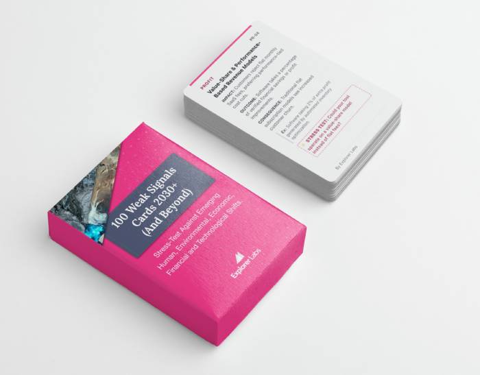 Weak Signal Scenario Card is a strategic foresight tool designed to flesh out weak technology signals by defining their horizon, trigger mechanisms, and potential future scenarios before mapping their structural impacts on a system map